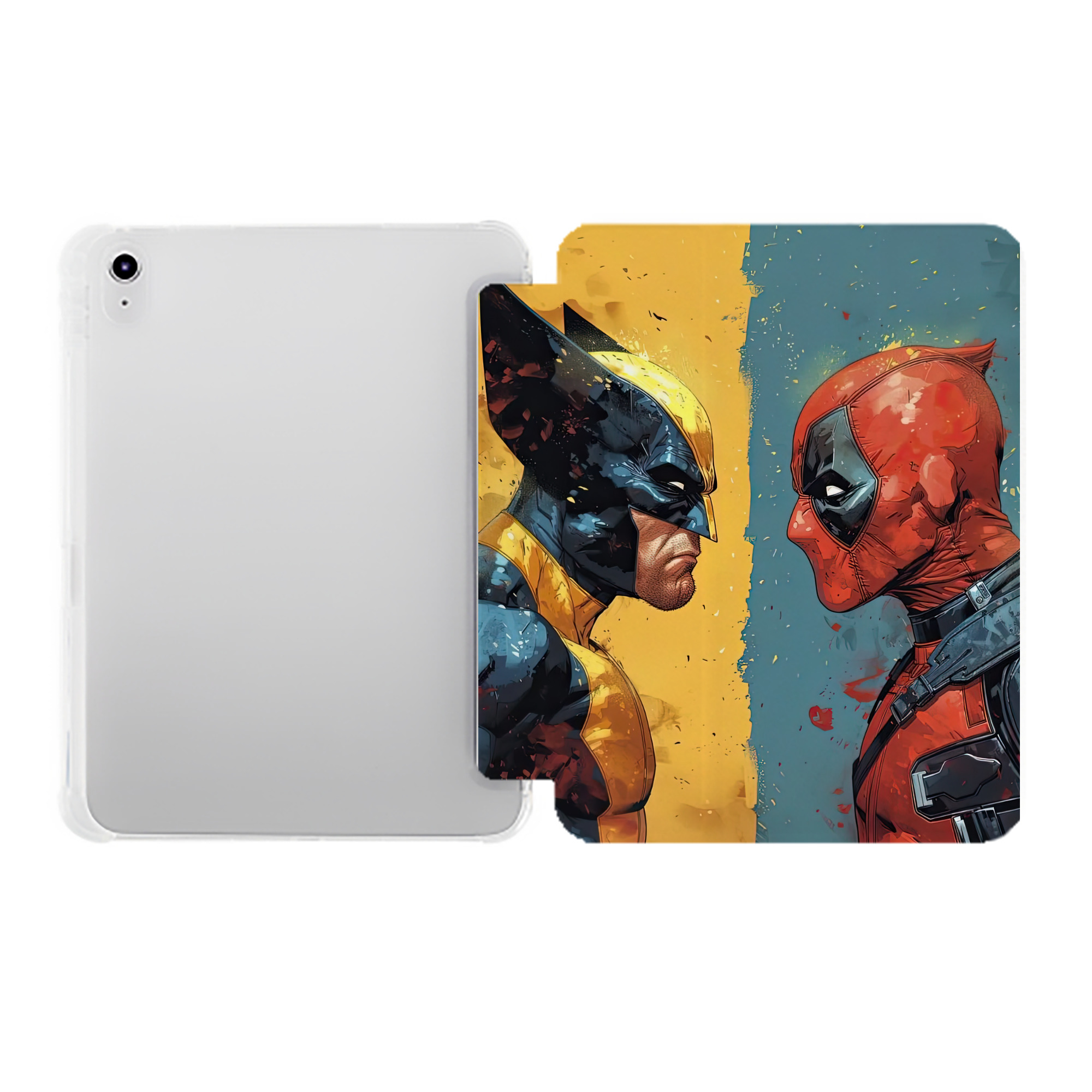 （画像用） Deadpool デッドプール IPad ケース ペン収納付き 三つ折りスタンド PUレザー×シリコン 対応機種9.5/10.5/10.9インチ